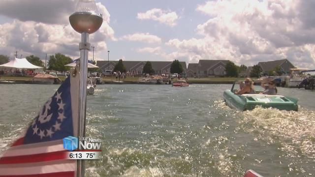 Amphicars gather at Grand Lake St. Marys to make new Guinness World Record